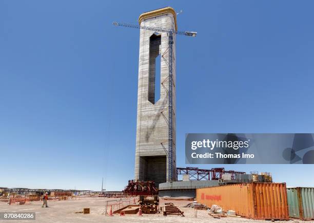 Atacama Desert, Chile Construction of a Concentrated Solar Power plant, Planta Solar Cerro Dominador on October 17, 2017 in Atacama Desert, Chile .