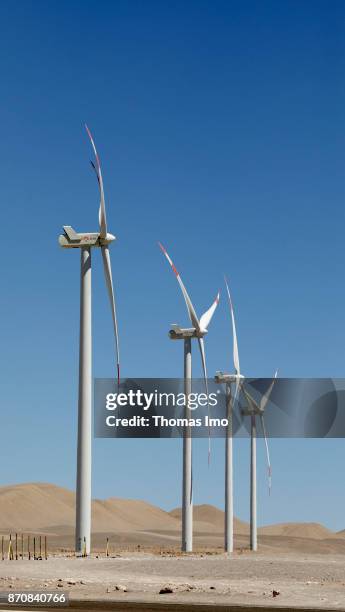 Atacama Desert, Chile Wind farm in the Atacama desert on October 17, 2017 in Atacama Desert, Chile .