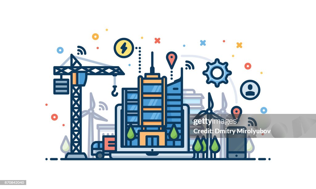 City Development Cartoon Smart City Development Illustration High-Res Vector Graphic - Getty Images
