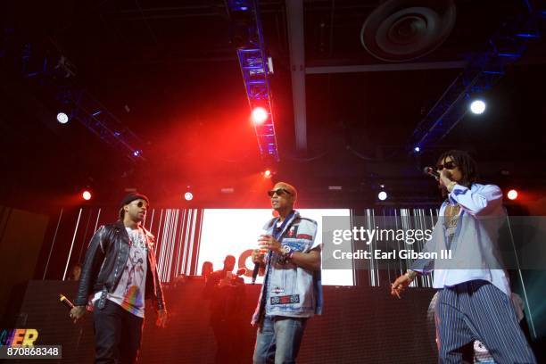 Ty Dolla $ign, Pharrell Williams and Wiz Khalifa perform at ComplexCon 2017 on November 5, 2017 in Long Beach, California.