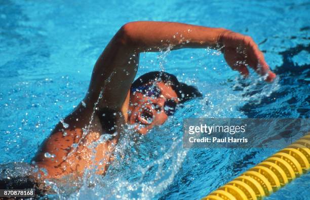 Mark Spitz trains, trying to get in shape for the 1992 Olympics May 17, 1990 Pacific Palisades , Los Angeles, California