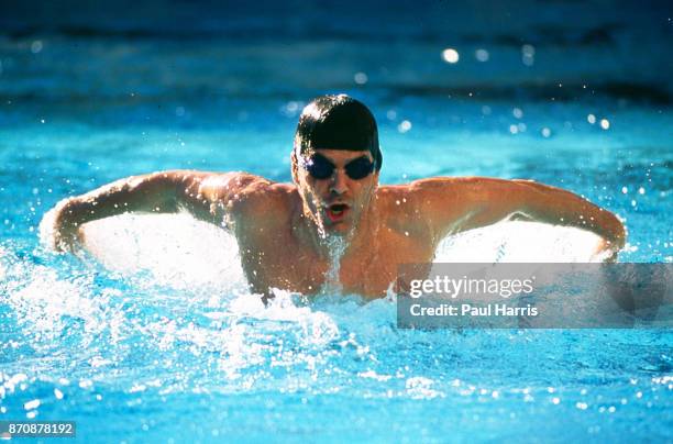 Mark Spitz trains, trying to get in shape for the 1992 Olympics May 17, 1990 Pacific Palisades , Los Angeles, California