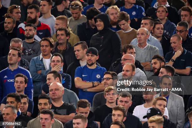 Dejected fans of Chelsea look on during the UEFA Champions League group C match between AS Roma and Chelsea FC at Stadio Olimpico on October 31, 2017...