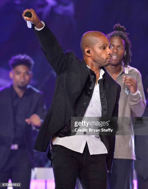 Singer Kirk Franklin performs during the 2017 Soul Train Music Awards at the Orleans Arena on November 5, 2017 in Las Vegas, Nevada.