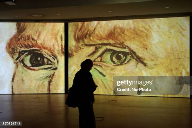 Multimedia art exhibition entitled Van Gogh Alive featuring the work of the Dutch painter Vincent Van Gogh at Megaron Hall in Athens, Greece,...