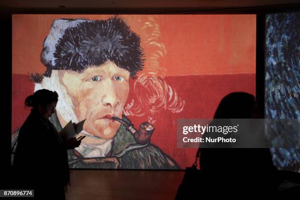 Multimedia art exhibition entitled Van Gogh Alive featuring the work of the Dutch painter Vincent Van Gogh at Megaron Hall in Athens, Greece,...