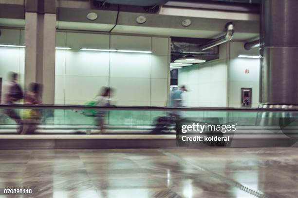 interior of barajas international airport , people awaiting checkin - madrid barajas airport stock pictures, royalty-free photos & images