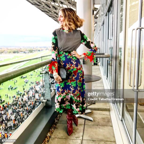 Kat Farmer attends race day at Ascot Racecourse on November 4, 2017 in Ascot, England.