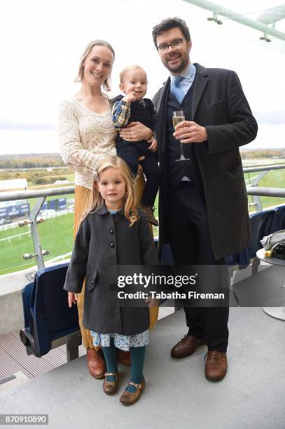 Lara, Beatrice, Joseph and Oliver Curry attend race day at Ascot Racecourse on November 4, 2017 in Ascot, England.