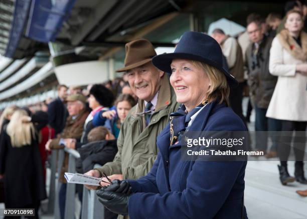 Racegoers attend race day at Ascot Racecourse on November 4, 2017 in Ascot, England.
