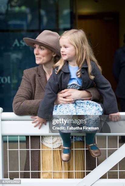 Lara and Beatrice Curry attend race day at Ascot Racecourse on November 4, 2017 in Ascot, England.