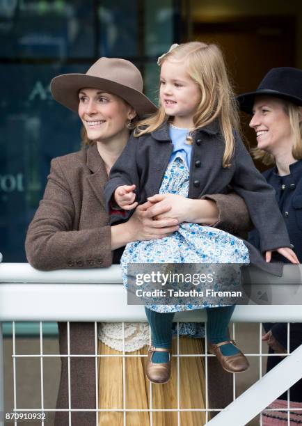 Lara and Beatrice Curry attend race day at Ascot Racecourse on November 4, 2017 in Ascot, England.