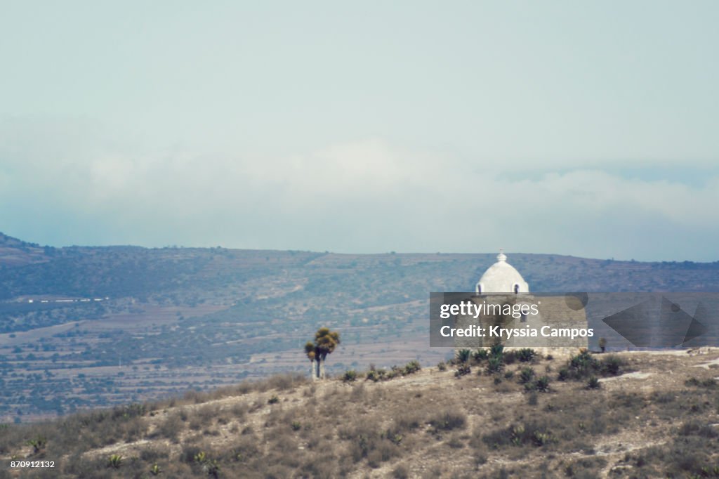 A Small Chapel in Landscape along Highway in Mexico