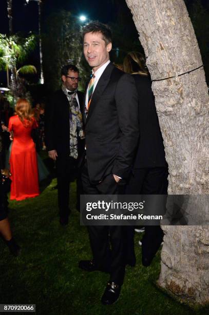 Actor Brad Pitt, wearing Gucci, attends the 2017 LACMA Art + Film Gala Honoring Mark Bradford and George Lucas presented by Gucci at LACMA on...