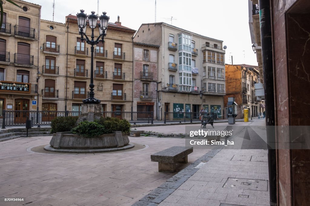 Straße Skulptur in der Mitte von Haro, Spanien