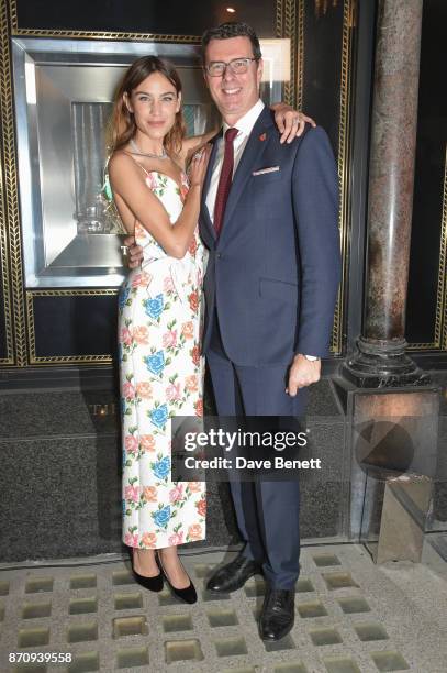 Alexa Chung and Barratt West, Managing Director at Tiffany & Co. Pose outside the Tiffany & Co. Old Bond Street Store as she unveils the Tiffany...