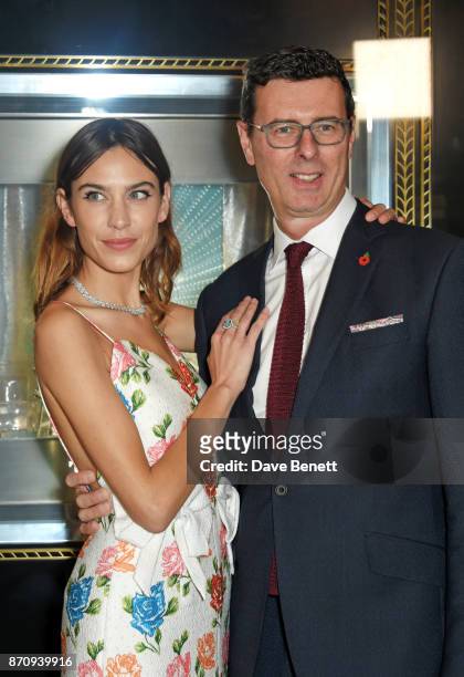 Alexa Chung and Barratt West, Managing Director at Tiffany & Co. Pose outside the Tiffany & Co. Old Bond Street Store as she unveils the Tiffany...