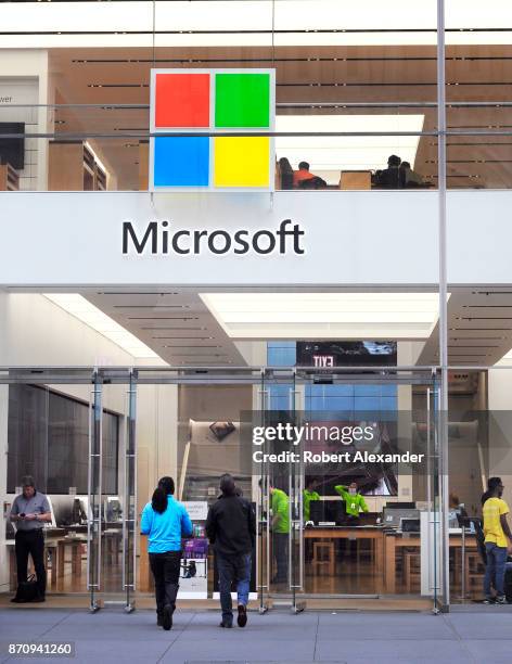 Microsoft store on Fifth Avenue in Midtown Manhattan, New York City.