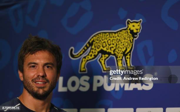 Juan Martin Hernandez is pictured during Argentina Media Access at The Lensbury on November 6, 2017 in Teddington, England.