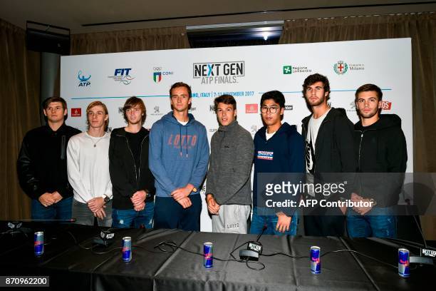 Tennis players US Jared Donaldson, Canadian Denis Shapovalov, Russian Andrey Rublev, Russian Daniil Medvedev, Italian Gianluigi Quinzi, South Korean...