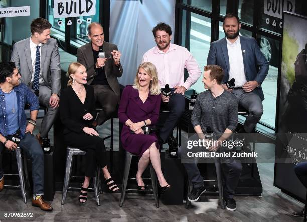 Jon Beavers, E.J. Bonilla, Michael Kelly, Kate Bosworth, Martha Raddatz, Aaron Fowler, Eric Bourquin and Noel Fisher attend the Build Series to...