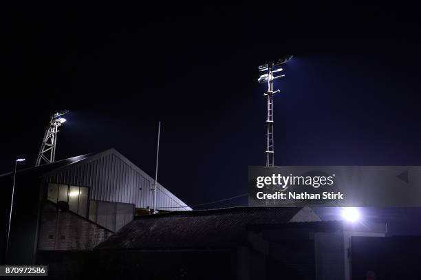 General view of Victory Park before The Emirates FA Cup First Round match between Chorley and Fleetwood Town at Victory Park on November 6, 2017 in...