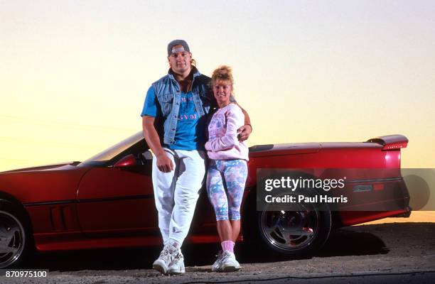 Tony Mandarich with his wife Amber Lynn and Corvette sports car, is a former football offensive tackle of the NFL. He was the first round draft pick...