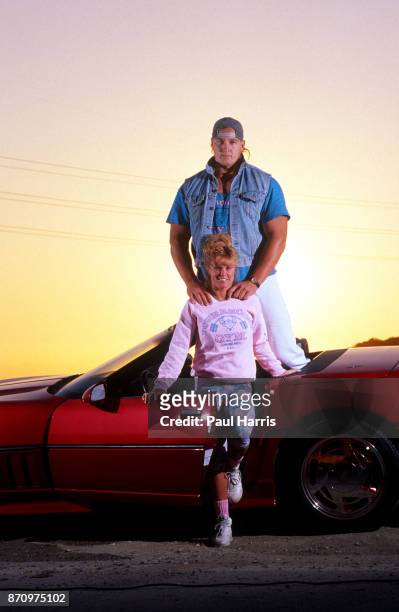 Tony Mandarich with his wife Amber Lynn and Corvette sports car, is a former football offensive tackle of the NFL. He was the first round draft pick...