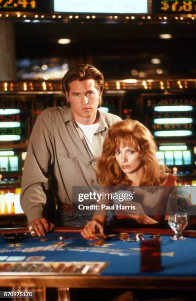 Val Kilmer and Joanne Whalley, film Kill Me Again in a casino in Las Vegas February 12, 1989 Las Vegas, Nevada .
