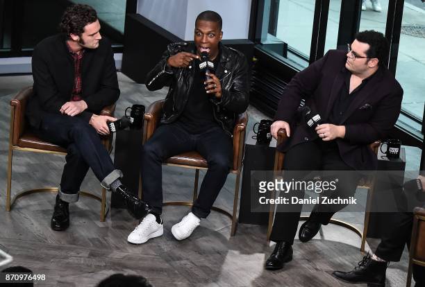 Tom Bateman, Leslie Odom Jr. And Josh Gad attend the Build Series to discuss the new film 'Murder on The Orient Express' at Build Studio on November...