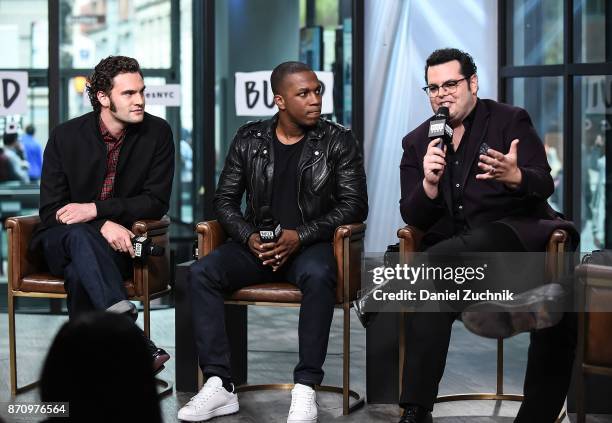 Tom Bateman, Leslie Odom Jr. And Josh Gad attend the Build Series to discuss the new film 'Murder on The Orient Express' at Build Studio on November...