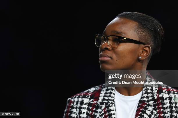 Judoka , Audrey Tcheumeo of France is pictured at the Jack Sock of the USA and Filip Krajinovic of Serbia Mens Final on day 7 of the Rolex Paris...