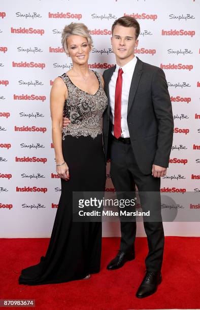 Gillian Taylforth and son Harrison Taylforth-Knights attend the Inside Soap Awards held at The Hippodrome on November 6, 2017 in London, England.