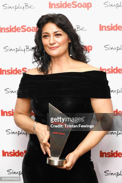 Natalie J Robb, winner of the award for Sexiest Female, attends the Inside Soap Awards held at The Hippodrome on November 6, 2017 in London, England.