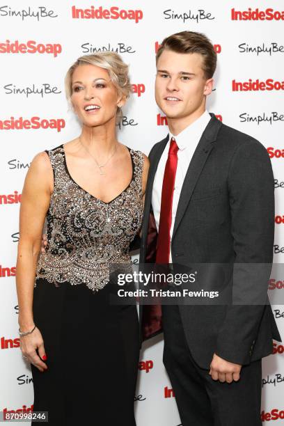 Gillian Taylforth and Harrison Taylforth-Knights attend the Inside Soap Awards held at The Hippodrome on November 6, 2017 in London, England.