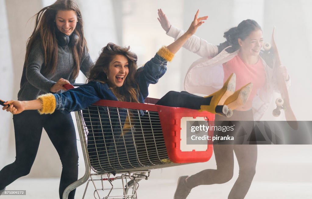 Teenagers having fun