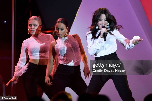 Camila Cabello performs at the 26th annual Music Industry Trust Awards held at The Grosvenor House Hotel on November 6, 2017 in London, England.