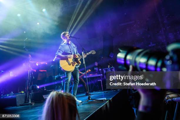 Singer Samu Hauber of Sunrise Avenue performs live on stage during a concert at Kesselhaus on November 6, 2017 in Berlin, Germany.