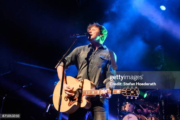 Singer Samu Hauber of Sunrise Avenue performs live on stage during a concert at Kesselhaus on November 6, 2017 in Berlin, Germany.