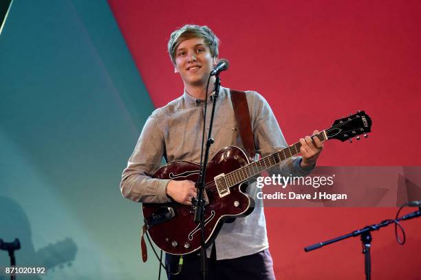 George Ezra performs at the 26th annual Music Industry Trust Awards held at The Grosvenor House Hotel on November 6, 2017 in London, England.