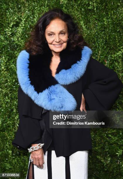 Designer Diane von Furstenberg attends the 14th Annual CFDA/Vogue Fashion Fund Awards at Weylin B. Seymour's on November 6, 2017 in the Brooklyn...