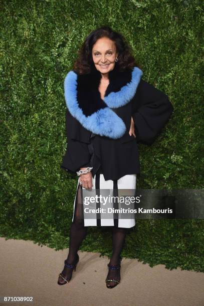 Designer Diane von Furstenberg attends the 14th Annual CFDA/Vogue Fashion Fund Awards at Weylin B. Seymour's on November 6, 2017 in the Brooklyn...