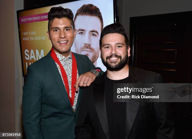 Dan Smyers and Shay Mooney of Dan + Shay attend the 55th annual ASCAP Country Music awards at the Ryman Auditorium on November 6, 2017 in Nashville,...