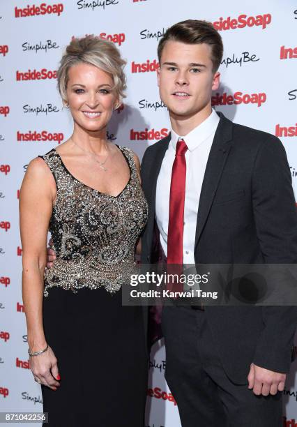 Gillian Taylforth and Harrison Taylforth-Knights attend the Inside Soap Awards at The Hippodrome on November 6, 2017 in London, England.