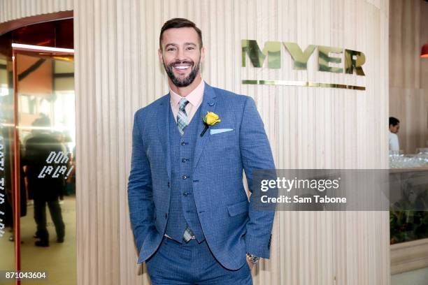 Kris Smith poses at the Myer Marquee on Melbourne Cup Day at Flemington Racecourse on November 7, 2017 in Melbourne, Australia.