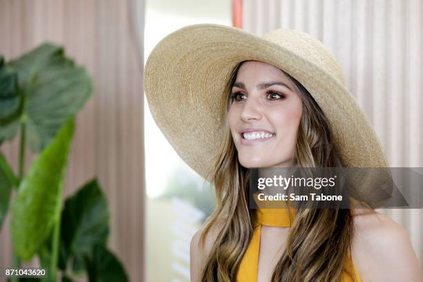 Rachael Finch poses at the Myer Marquee on Melbourne Cup Day at Flemington Racecourse on November 7, 2017 in Melbourne, Australia.
