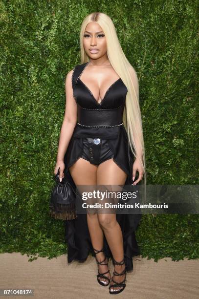 Nicki Minaj attends the 14th Annual CFDA/Vogue Fashion Fund Awards at Weylin B. Seymour's on November 6, 2017 in the Brooklyn borough of New York...