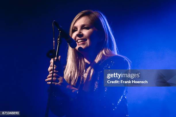 Singer Sarah Cracknell of the British band Saint Etienne performs live on stage during a concert at the Columbia Theater on November 6, 2017 in...