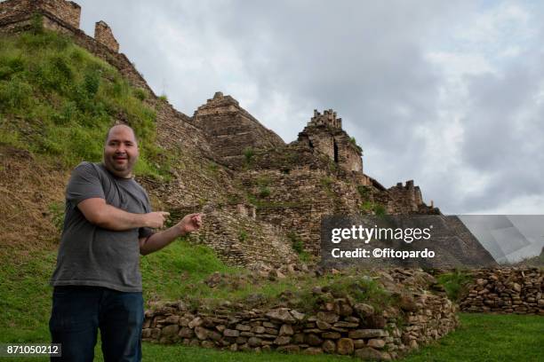 toniná mayan pyramids and tourist, brief code: 775071365 - chiapas stock pictures, royalty-free photos & images