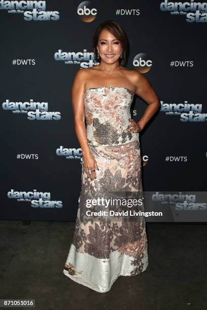 Dancer/competition judge Carrie Ann Inaba poses at "Dancing with the Stars" season 25 at CBS Televison City on November 6, 2017 in Los Angeles,...